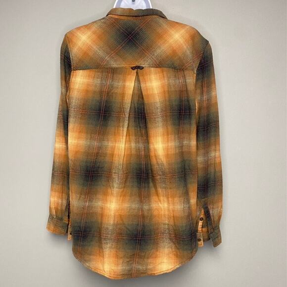 BDG Orange Black Plaid Swiftie Evermore Inspired Taylor Swift Flannel Sz M - Picture 2 of 4